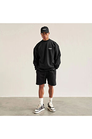 Erkek Represent Baskılı Oversize Bisiklet Yaka Sweatshirt