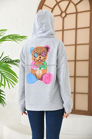 Unisex  Barrow Baskılı Oversize Kapşonlu Sweatshirt