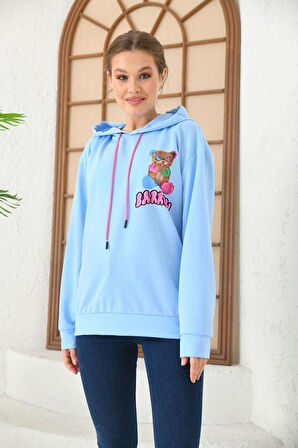 Unisex  Barrow Baskılı Oversize Kapşonlu Sweatshirt