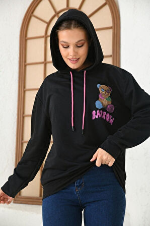 Unisex  Barrow Baskılı Oversize Kapşonlu Sweatshirt