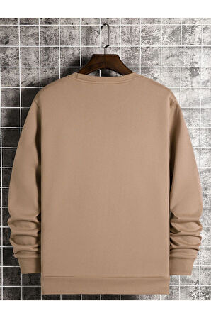 Unisex Black Baskılı Bisiklet Yaka Oversize Sweatshirt