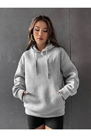 Unisex Good Things Sırt Baskılı Oversize Kapşonlu Sweatshirt