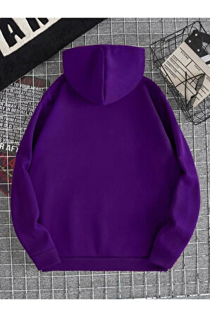 Unisex Happiest Baskılı Oversize Kapşonlu Sweatshirt
