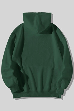 Unisex Happiest Baskılı Oversize Kapşonlu Sweatshirt