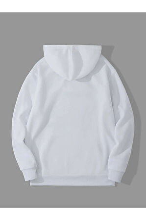 Unisex Yeşil Brooklyn Baskılı Oversize Kapşonlu Sweatshirt