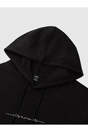 Unisex Dream Baskılı Oversize Kapüşonlu Sweatshirt