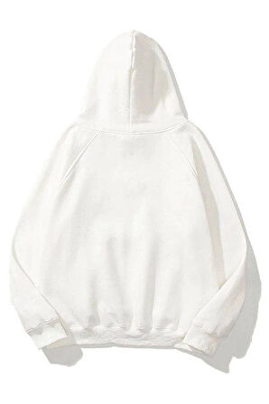Unisex Essantial Baskılı Oversize Kapşonlu Sweatshirt