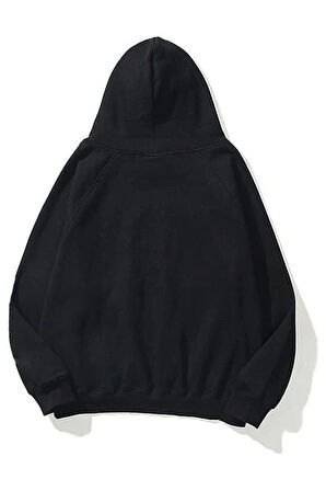 Unisex Essantial Baskılı Oversize Kapşonlu Sweatshirt