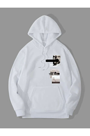 Unisex New Moment Baskılı Oversize Kapşonlu Sweatshirt