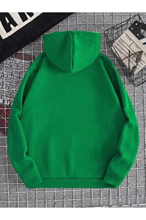 Unisex New Moment Baskılı Oversize Kapşonlu Sweatshirt