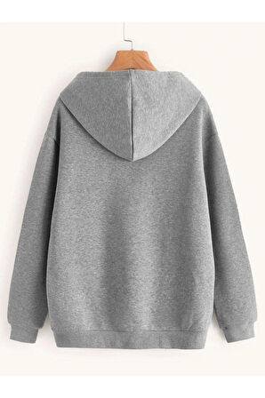 Unisex Los Angeles Baskılı Oversize Kapşonlu Sweatshirt