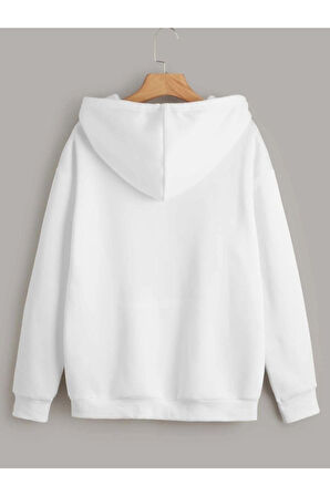 Unisex Los Angeles Baskılı Oversize Kapşonlu Sweatshirt