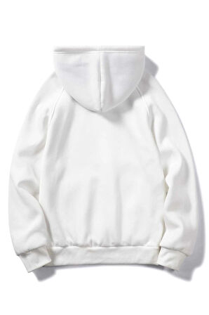 Unisex Nasa Baskılı Oversize Kapşonlu Sweatshirt