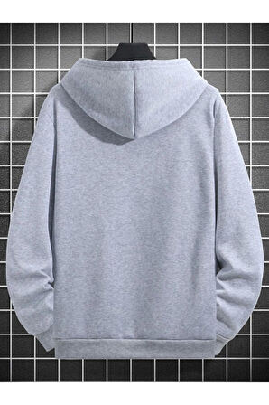 Unisex Paris Baskılı Kapşonlu Oversize Sweatshirt