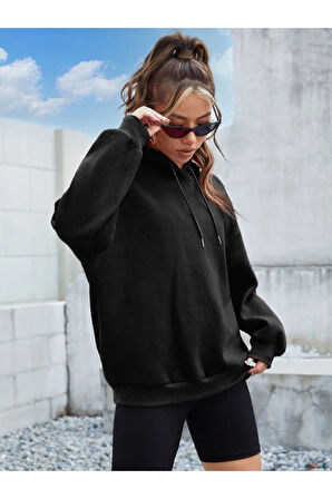 Unisex Its Okey Baskılı Oversize Kapüşonlu Sweatshirt