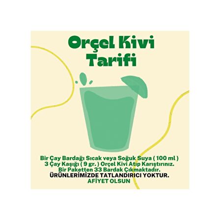 Orçel Kivi Aromalı İçecek Tozu Oralet Çay 300gr.x 3 Adet