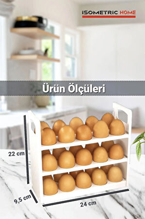 30 Bölmeli Yumurta Kutusu 3 Katlı Yumurtalık Buzdolabı Organizeri Saklama Kabı