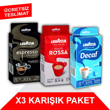 Decaf My Easy Day Classico + Qualità Rossa + Espresso Classico Italiano Filtre Kahve (250gr) 3'Lü Paket