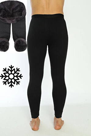 Erkek Siyah Termal İçlik 3’lü Polarlı Kışlık