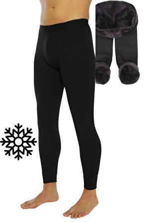 Erkek Siyah Termal İçlik 3’lü Polarlı Kışlık