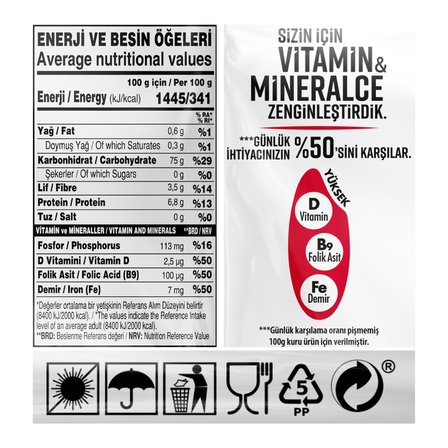 Yayla Gönen Baldo Pirinç ve Zenginleştirilmiş Pirinç Ürünü (D+B9+Fe) 1 kg x3