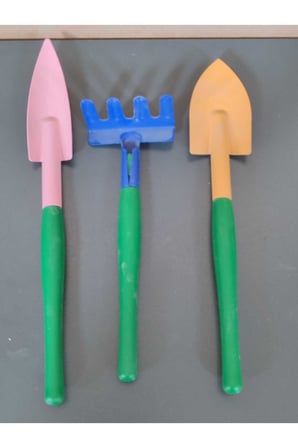 3’lü Bahçe Bakım Seti - Metal Çapa, Tırmık ve Toprak İşleme Küreği Hobi Bahçesi Çim ve Peyzaj Seti