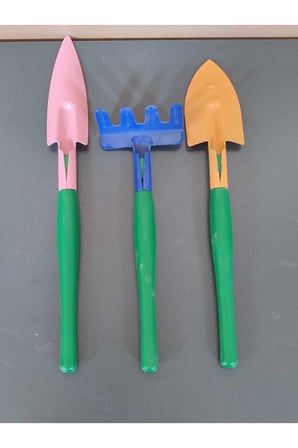 3’lü Bahçe Bakım Seti - Metal Çapa, Tırmık ve Toprak İşleme Küreği Hobi Bahçesi Çim ve Peyzaj Seti