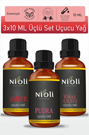 Nioli Amber, Pudra, J.Kiraz Çiçeği Esansiyel Uçucu Yağ Buhurdanlık Yağı Aromaterapi Yağı 10 ML