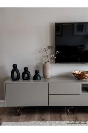 3'lü Aile Biblosu Mat Siyah Oval Figür Seti Soyut Heykel Modern Minimalist Dekoratif Ev Hediyes