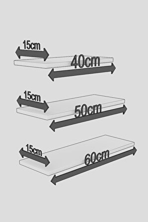 3'lü Dekoratif Raf Duvar Rafı