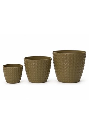 3lü Porselen Görünümlü Piramit - Plastik Saksı