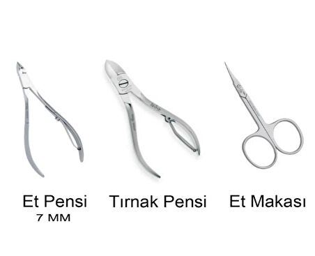 Et Pensi ; Tırnak Pensi ; Et Makasi ; 3”Lü Set