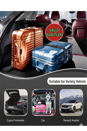 Araç Bagaj Sabitleyici Cırtlı Esnek Lastik Seti 30-40-50 cm Siyah 3 lü set