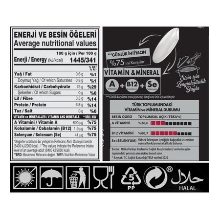 Yayla Baldo Pirinç ve Zenginleştirilmiş Pirinç Ürünü (A+B12+Se) 250 g x3