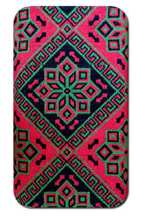 Makine Dokuması Çiçekli Desenli 3 Mekik  Kalın Kilim