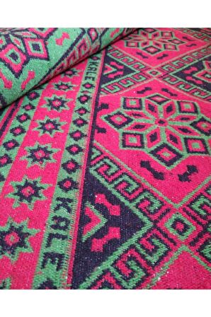 Makine Dokuması Çiçekli Desenli 3 Mekik  Kalın Kilim