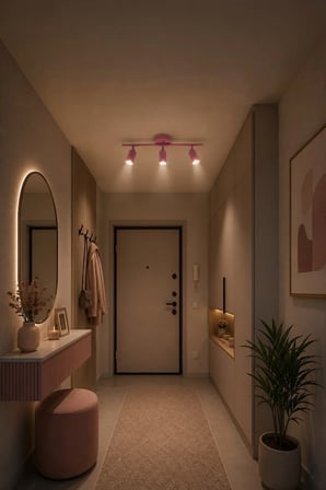 Spoty 3'Lü Pembe Renkli GÜN IŞIĞI Modern Tasarım Salon - Mutfak - Banyo Spot Sıralı Avize