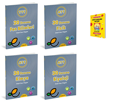 Endemik TYT Fen Bilimleri AYT Fizik Kimya ve Biyoloji Denemeleri + Planlama Defteri