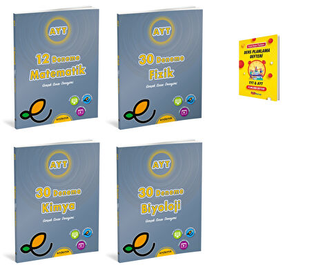 Endemik AYT Matematik Fizik Kimya ve Biyoloji 4lü Denemeleri + Planlama Defteri
