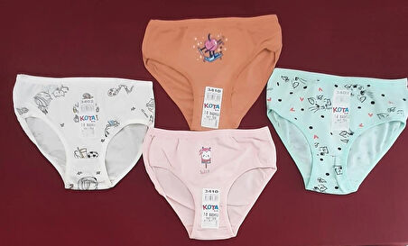 Kız Çocuk Slip Külot Paket İçeriği 4 Adet 