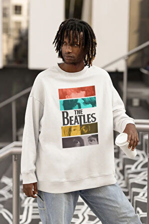 The Beatles Müzik Grubu Baskılı Unisex Oversize Sweatshirt