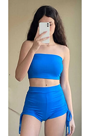 Yanlardan Biye ile Büzülüp Açılır Şort