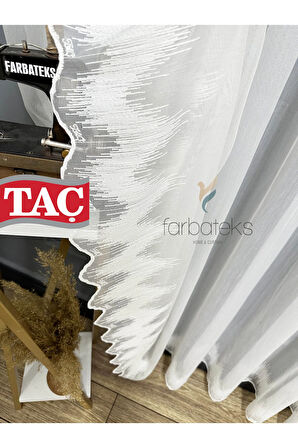 Cizgi İşlemeli Ütü İstemeyen Kırışmaz 3 Kat Pileli Tül