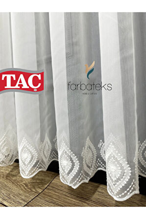 Damla İşlemeli Ütü İstemeyen Kırışmaz 3 Kat Pileli Tül