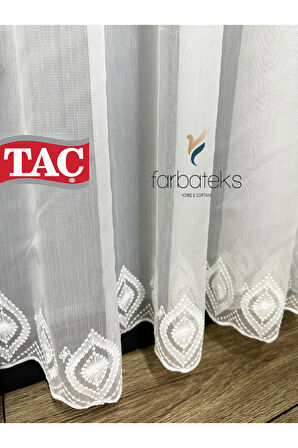 Damla İşlemeli Ütü İstemeyen Kırışmaz 3 Kat Pileli Tül