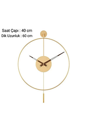 Timelles-Gold 3'lü Tiktok 37x55cm Elegante Set ( Ceviz 18 Akrep Yelkovan )- Çiçeklik 60 Yükseklik