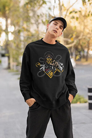 Anime Karakter Baskılı Unisex Oversize Sweatshirt