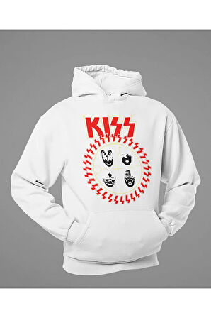 Kiss Rock Metal Baskılı Unisex Oversize Müzik Grubu Hoodie