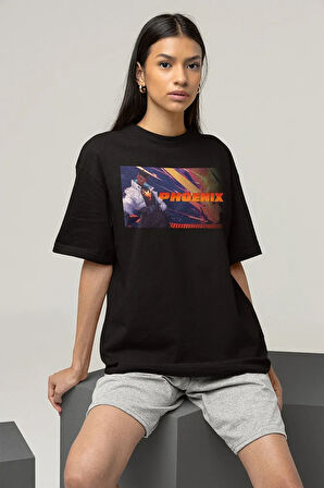 Phoeniix Baskılı Unisex Oversize Vvalorant Karakter Tişört