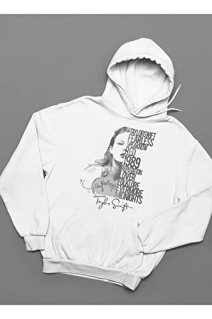 Taylor Swift Albüm İsimleri Baskılı Unisex Oversize Şarkıcı Hoodie